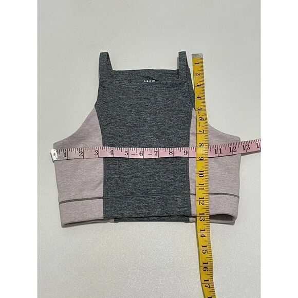 We Over Me Bandier Wip Crop Top Tank Top Colorblock Dark Grey Shale Pink XS - Picture 6 of 10